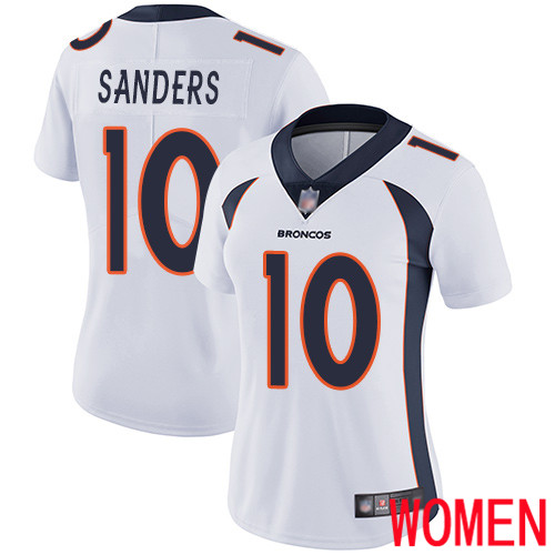 Women Denver Broncos #10 Emmanuel Sanders White Vapor Untouchable Limited Player Football NFL Jersey->youth nfl jersey->Youth Jersey